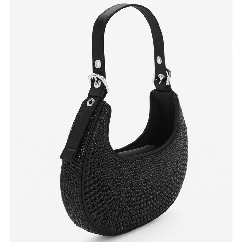 Mango Black Studded Women's Bag